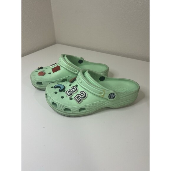 Mint Green Crocs With 9 Applications Male 4 Woman 6 - Picture 1 of 6